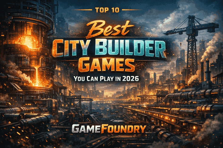 Best city builder games 2026 cover art with skylines, roads, and urban planning